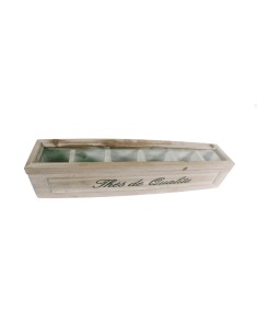 Caixa de fusta amb 6 separadors en interior per bossetes de thé i infusions Caixa de fusta estil vintage tapa transparent parame 2