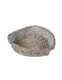 Panera o cesta para el pan de mimbre con forma corazón estilo rústico utensilio de mesa.