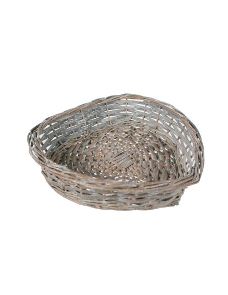 Panera o cesta para el pan de mimbre con forma corazón estilo rústico utensilio de mesa. Medidas: 5x24x22 cm.