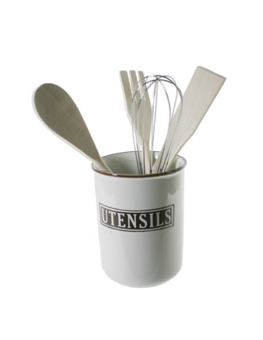 Conjunto de útiles de cocina con bote de cerámica