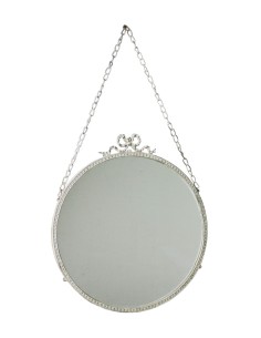 Miroir suspendu rond avec décoration de style nordique en chaîne