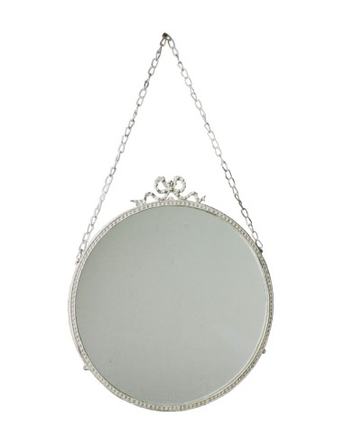 Miroir suspendu rond avec décoration de style nordique en chaîne