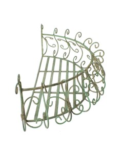Macetero grande porta tiesto mural de metal envejecido con forma curvada para plantas, decoración jardín estilo vintage 2