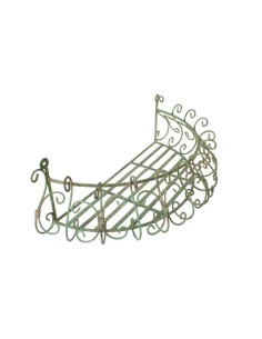 Macetero curvado porta tiesto mural de metal envejecido para plantas, decoración jardín estilo vintage. 2