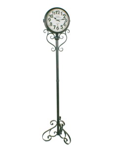 Rellotge de peu columna dues esferes estil industrial decoració llar 
