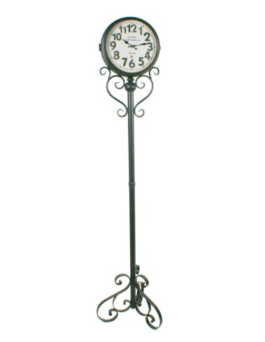 Rellotge de peu columna dues esferes estil industrial decoració llar 