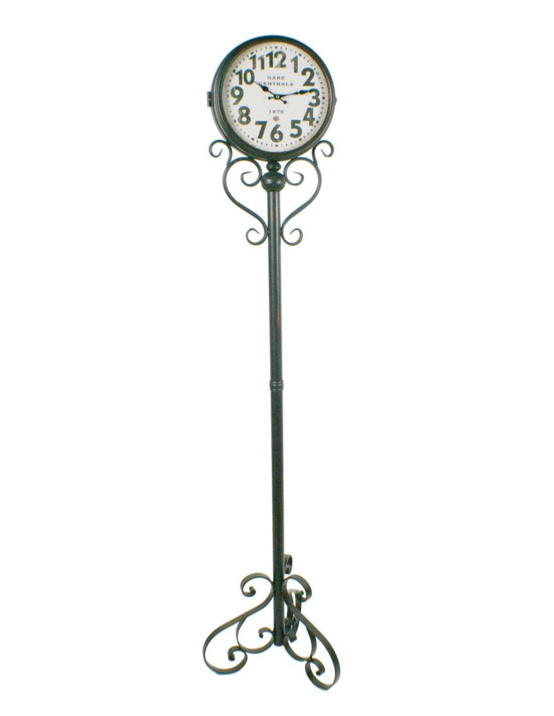 Reloj de pie columna dos esferas estilo industrial decoración hogar