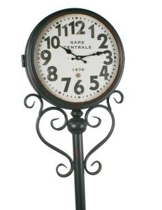 Rellotge de peu columna dues esferes estil industrial decoració llar  2