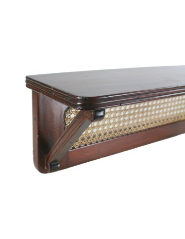 Mènsula prestatgeria de fusta massissa de caoba per a paret amb decoració reixeta estil clàssic