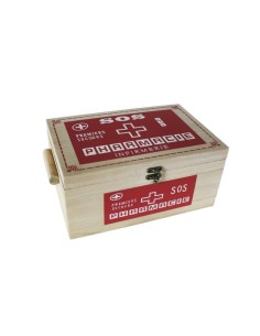 Caixa de fusta amb safata extraïble per medicines