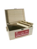 Caja de medicinas con bandeja de madera