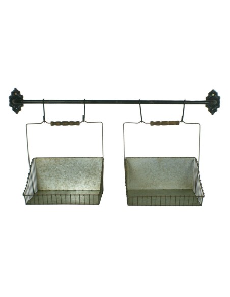 Cistelles de metall amb suport per a paret acabada en zinc cistelles per emmagatzematge decoració llar vintage