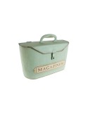Caja forma de maleta revistero de metal estilo vintage para guardar y almacenar estilo retro color verde