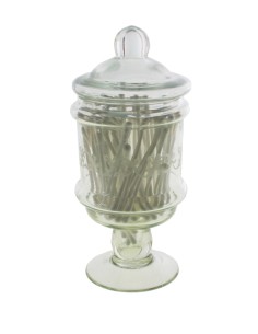 Dispensador de bastonets de Cristall Transparent en Forma de Copa per a bany d'Estil Vintage.