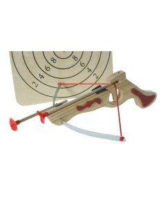 Jeu de lancement Diana pour enfant avec arbalète en bois et flèches à ventouse. 2