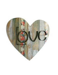 Quadre cor amb gravat LOVE. Mesures: 50x50x4 cm. 2