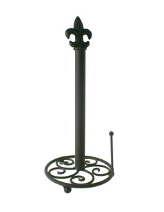 Portarrollos dispensador de pie metálico para papel de cocina estilo rustico para cocina, comedor. Medidas: 40xØ18 cm.