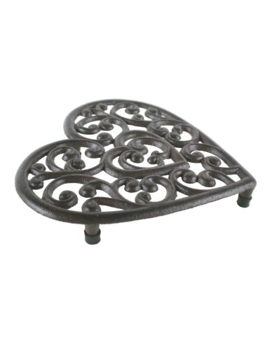 Salvamantel hierro colado forma corazón para la mesa menaje de cocina