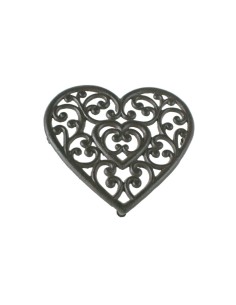 Salvamantel hierro colado forma corazón para la mesa menaje de cocina 2