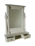  Mueble espejo de madera para tocador con cajones en blanco vintage