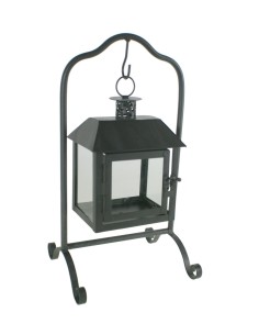 Lanterne suspendue en métal de style vintage gris