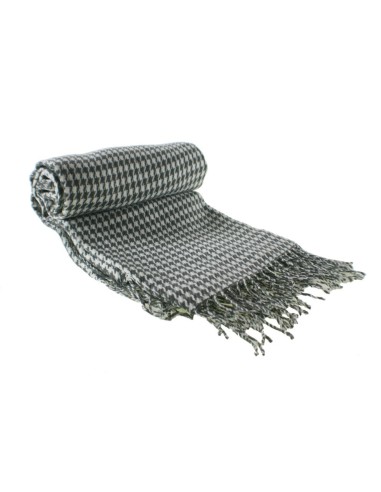 Manta para Sofá y Cama Estilo Nórdico Dibujo Pata de Gallo Decoración Hogar
