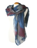 Bufanda foulard básico color azul estampado con cuadros complemento para tu look regalo original funcional moda mujer