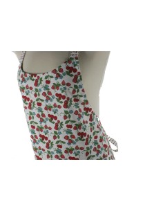 Delantal para cocina peto ajustable estilo vintage diseño fresas cerezas  2