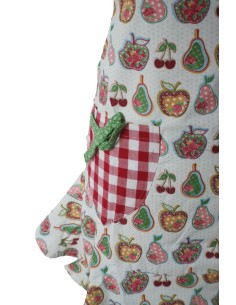 Tablier à bavette réglable de style vintage avec motif de fruits 2
