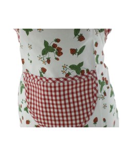 Tablier enfant avec motif fraise et poche centrale. Mesures: 56x48 cm. 2