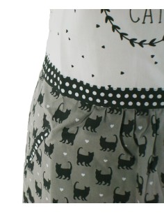 Tablier à bavette ajustable de style vintage avec motif chatons 2