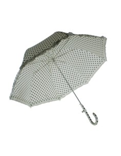 Paraguas de lluvia color blanco y topos negros y flecos a juego apertura automática regalo para día de la madre y amiga paraguas 2