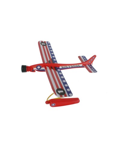 Avió planador de catapulta en colors variats, una joguina clàssica per desenvolupar la paciència i coordinació.