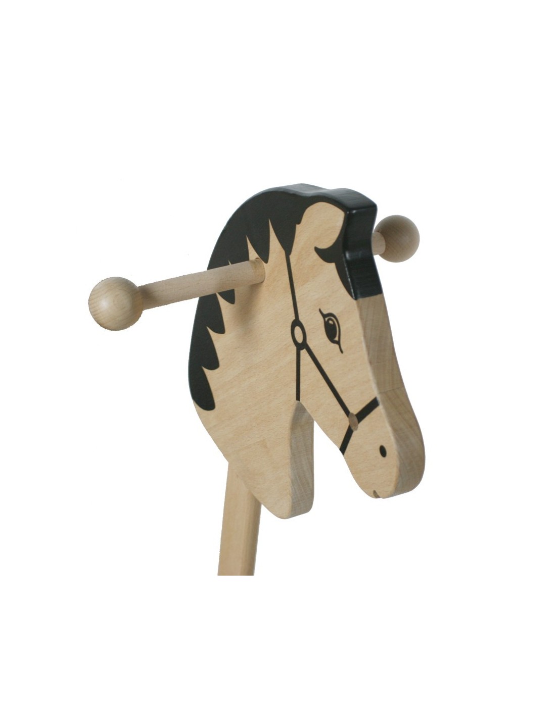 Cheval de bâton en bois cheval de bâton de jouet traditionnel enfants