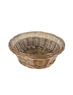 Panera o cistella rodona per al pa de vímet de dos colors estil rústic utensili de taula.  2