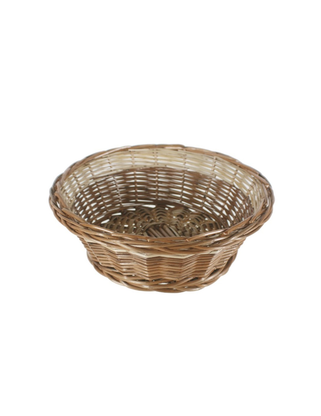 Panera cesta de pan redonda de mimbre de dos colores utensilio de mesa