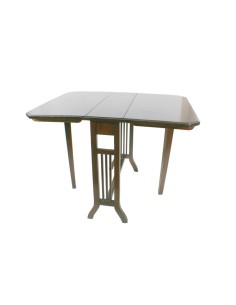 Taula Auxiliar Plegable a Fusta Massissa de Caoba Estil Clàssic Complement Decoració Llar