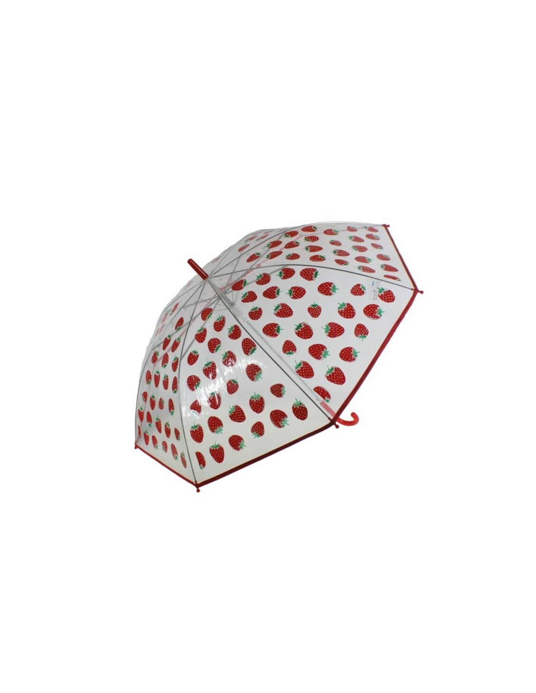 Grand parapluie pour enfants dessin transparent fraises