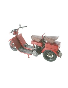 Moto decoración retro de metal color rojo. Medidas: 15x30x10 cm. 2