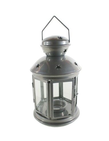 Lanterne en métal avec des étoiles de couleur étain pour lanterne à réchaud avec poignée poignée décoration vintage pour la mais