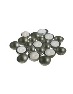 Porta velas de metal tipo bandeja para 15 velas light. Medidas: 3xØ24 cm. 2