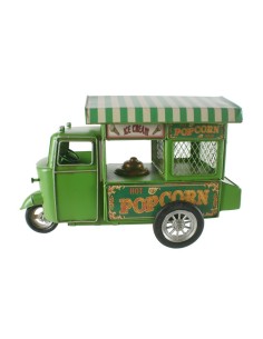 Replica de Moto Carro de las Palomitas en Color Verde, Estilo Vintage Retro, Decoración Hogar