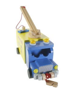 Camió Grua de Fusta amb Plataforma Mòbil Banc de treball Joguina Educativa. 2