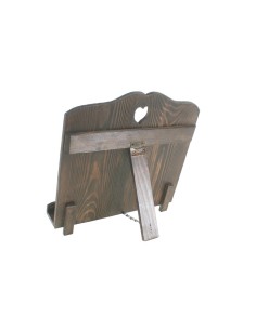 Pupitre de lecture pliant en bois de couleur noyer avec détail de coeur, lutrin artisanal de style vintage 2