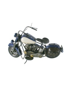 Moto decoració de metall mida gran color blau i blanc. Mesures: 23x41x13 cm. 2