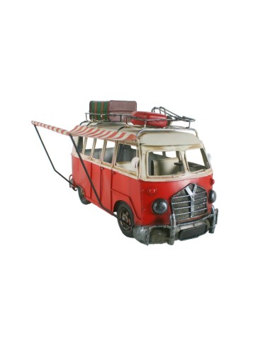 Grande réplique de camping-car rouge T-4 avec avance pliable. Mesures: 27x41x31 cm.