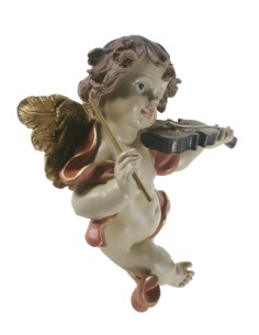 Figure décorative religieuse Ange jouant du violon pour la décoration de la maison murale en résine. 2