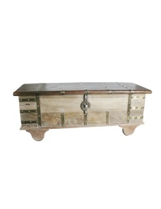 Baúl cofre madera maciza almacenaje decoración hogar rustico nórdico 2