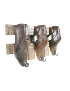 Colgador de pared forma de zapatos en madera estilo nórdico rustico