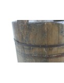 Cubo de madera y metal con asa, estilo antiguo. Medidas: 53xØ35 cm.